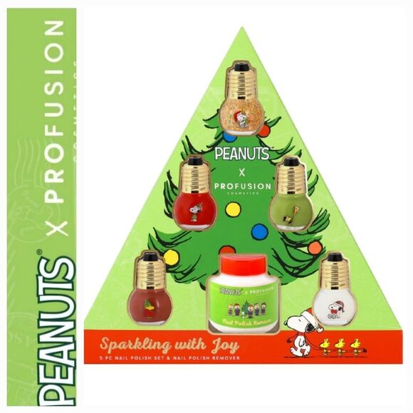 Profusion X Peanuts Sparkling w/Joy 5-PC Nail Polish Set & Remover - Picture 1 of 9